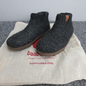 Baabushka Slippers Womens Size 5.5 Gray Wool Ankle Bootie Handmade Nepal NWOB